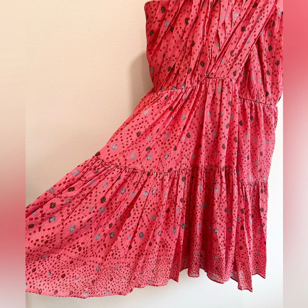 Ulla Johnson Arisa Mini Dress in Hibiscus, Silk Chiffon, Crossover neckline 10 - Picture 5 of 16